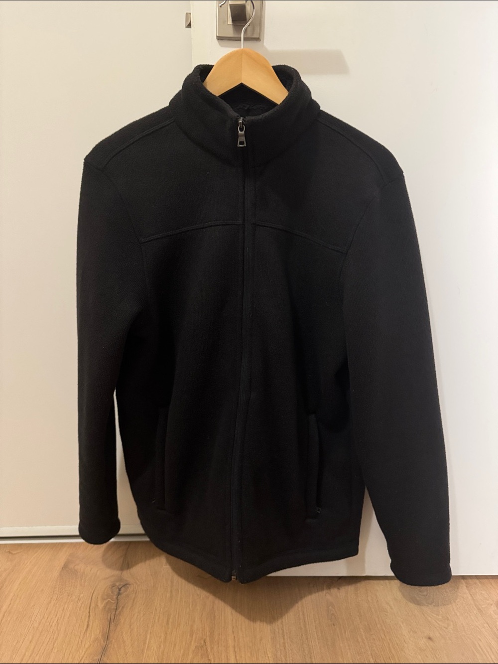 Marks & Spencer Men's Black Zip-Up Fleece Jacket